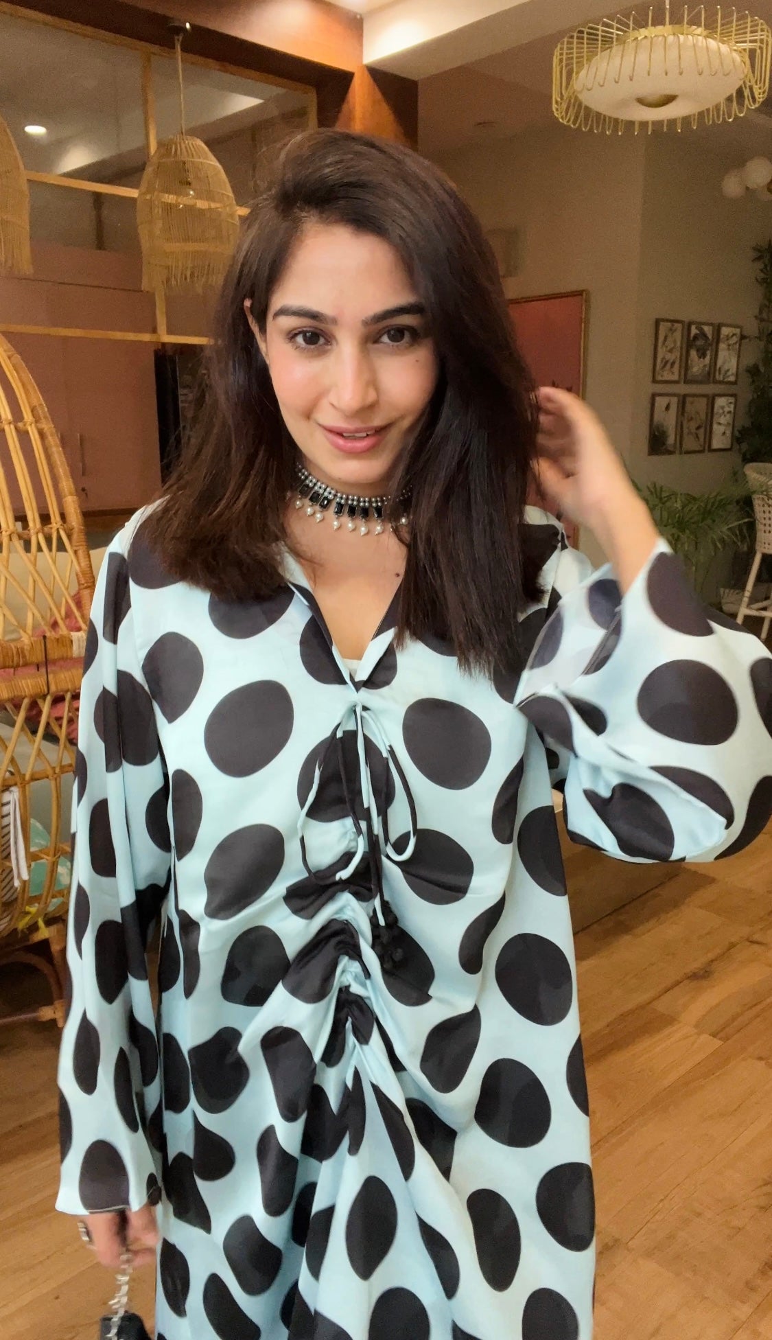 Polka Dot Kurta Set